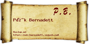 Pék Bernadett névjegykártya