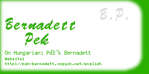 bernadett pek business card